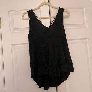 Charcoal grey flowy summer top